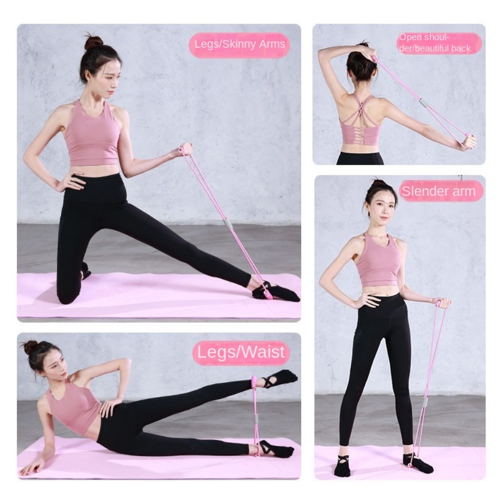 Yoga Pedal Puller Fitness Equipment - 6-Tube Resistance Bands Set with Foam