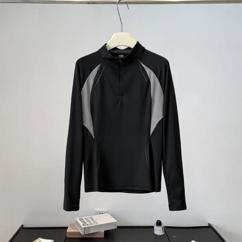 Fitness Yoga & Kickfit - Women's Autumn Outdoor Half-Zip Stand Collar