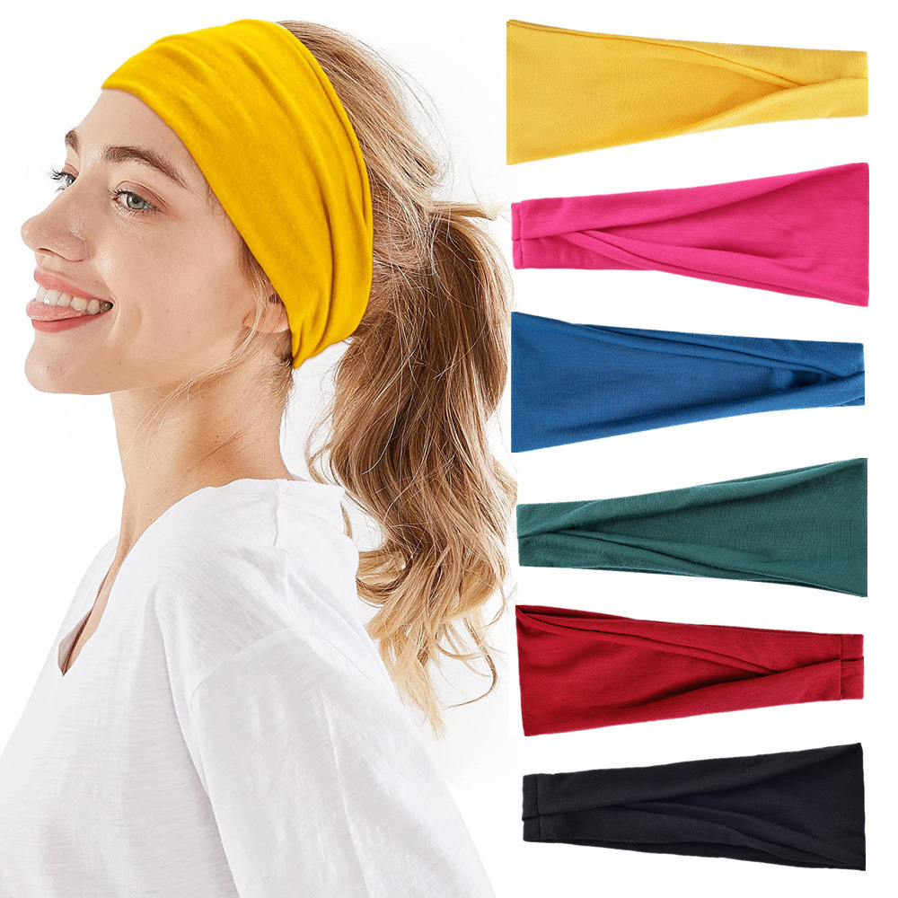 Yoga Fitness Band - Solid Color Sports Yoga Headband Sweat-absorbing