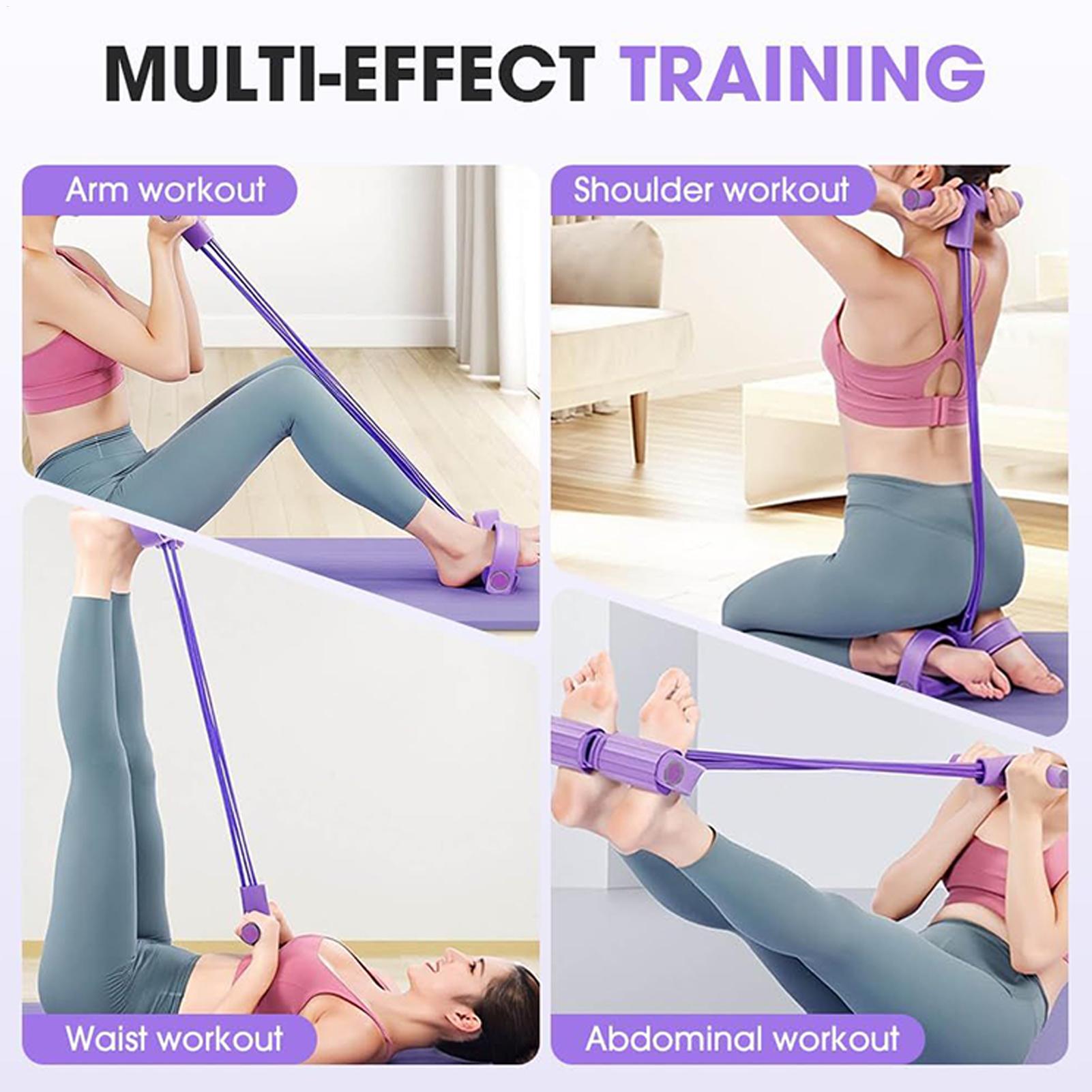 Resistance Bands 4-Tube Yoga P - đánh giá và giá Yoga Pedal Puller Fitness Equipment